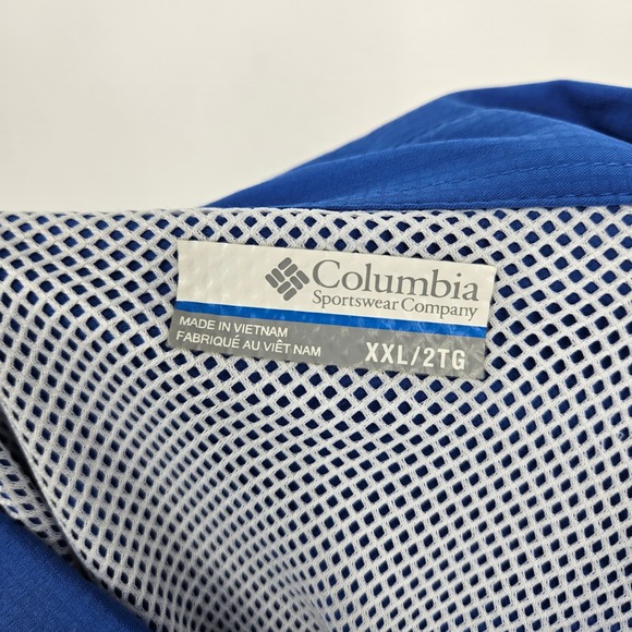 Columbia Shirt Mens XXL Long Sleeve Vented Fishing Outdoors Omni Shade Blue - Picture 8 of 11